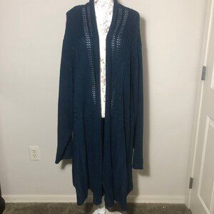 BloomChic Plain Textured Kimono Collar Cardigan